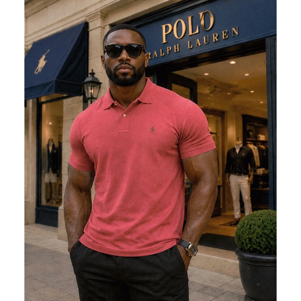 Polo Ralph Lauren Mens Red Short Sleeve Cotton Mesh Polo Shirt 3XB NEW